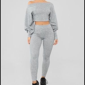 Fashion Nova 2-Piece Gray Set